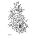 Autoadesivo del tatuaggio floreale temporaneo disegno rosa nera collo mano - SS789 / 9.8x5.8cm
