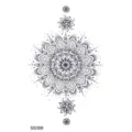 Autocollant de tatouage temporaire mandala floral, design violet élégant pour main ou jambe. - 9.8x5.8cm / Style Mandala Coloré (SS399)