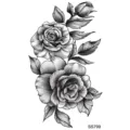 Adesivo per tatuaggio temporaneo rosa nera floreale braccio mano arte corporea trasferimento - SS799 / 9.8x5.8cm