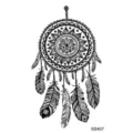 Autocollant de tatouage temporaire attrape-rêves art géométrique noir et blanc variante - 9.8x5.8cm / Style Attrape-Rêves Totem (SS407)