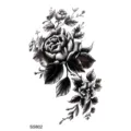 Adesivo per tatuaggio temporaneo con rosa nera design floreale per braccio collo e corpo - SS802 / 9.8x5.8cm