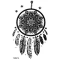 Tatouage temporaire motif attrape-rêves mandala, autocollant style bohème pour bras et jambes. - 9.8x5.8cm / Style Attrape-Rêves Classique (SS414)