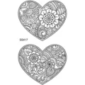 Autocollant de tatouage temporaire motif coeur henne noir et blanc pour bras et jambe - Style Cœur(SS417)