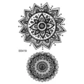Autocollant de tatouage temporaire mandala style henna noir art corporel géométrique design chic - Style Mandala Rond(SS419)