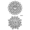 Feuille d'autocollant de tatouage temporaire avec des motifs de mandala et lune florale en noir. - Style Mandala Lune Floral(SS421)