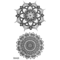 Autocollant de tatouage temporaire mandala noir géométrique floral art corporel imperméable - Style Délicat Mandala(SS425)