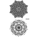 Autocollant de tatouage temporaire mandala floral géométrique noir art corporel SS426 - Style Double Cercle Mandala(SS426)