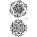 Autocollant de tatouage temporaire fleur de mandala design d'art corporel noir - Style Classique Mandala(SS427)