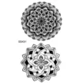 Tatouage temporaire mandala autocollant noir géométrique art corporel design chic - Style Pointillage Mandala(SS431)