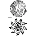 Autocollant de tatouage temporaire noir avec mandala lune attrape reves et soleil tribal chic - Style Attrape-Rêves Mandala(SS432)