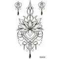 Tatouage temporaire lotus henné autocollant noir imperméable pour art corporel chic - Style Pendentif Lotus Mandala(SS435)