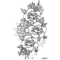 Adesivo per tatuaggio temporaneo rosa nero e bianco con punti geometrici e catene. - SS837 / 9.8x5.8cm