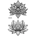 Autocollant de tatouage lotus henna fleur noire mandala art corporel étanche temporaire - 9.8x5.8cm / SS446