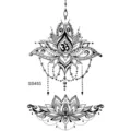 Sticker de tatouage temporaire lotus henné, design d'art corporel mandala noir chic. - 9.8x5.8cm / SS453