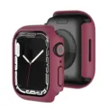 Bordeauxrote PC Schutzhülle für Apple Watch, hohles Halbpaket Design für den Alltag. - Dunkelrot - Ausgehöhlte PC-Hülle