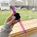 Cinturino per orologio ghiacciaio viola trasparente compatibile con Apple Watch, dettaglio fine. - Viola Trasparente