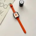 Replacement leather strap for Apple Watch orange narrow waist stylish smartwatch band accessory - Universal 38mm/40mm/41mm / Orange