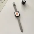 Gray leather slim watch strap for Apple Watch, stylish waist design replacement band accessory - Universal 38mm/40mm/41mm / Gray