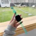 Cinturino in silicone trasparente ghiacciaio per Apple Watch SE 6 7, elegante cinturino verde. - 38mm / Verde Chiaro Traslucido