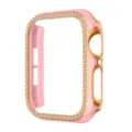 Glitzernde Strass Uhrengehäuse kompatibel mit Apple Watch rosa roségold galvanisierte Bumper Hülle - Rosa & Roségoldrand