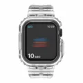 Custodia protettiva e cinturino trasparenti compatibili con Apple Watch, eleganti. - Cinturino da 40mm (per Series 4/5/6/SE) / Ghiacciaio Trasparente