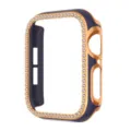 Kompatibel mit Apple Watch Strass Schutzhülle galvanisiert zweifarbig Bumper 41mm - Mitternachtsblau & Roségoldrand