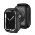 Schwarze PC-Schutzhülle kompatibel mit Apple Watch, hohles Halbumwicklungs-Design. - Schwarz - Ausgehöhlte PC-Hülle