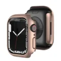 Detailansicht des roségoldenen PC-Schutzgehäuses für die Apple Watch Serie entwickelt. - Original Roségold - Ausgehöhlte PC-Hülle / iwatch7 45mm