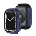 Dunkelblaue Schutzhülle für Apple Watch, langlebige PC Halbschalen Hülle für Smartwatch Zubehör - Tiefseeblau - Ausgehöhlte PC-Hülle