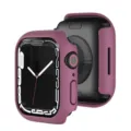 Lila PC Bumper Schutzhülle für Apple Watch, harte Schale Gehäuse Zubehör Variante. - Burgunderrot - Ausgehöhlte PC-Hülle / iwatch7 45mm