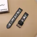 Genuine leather watch strap with ethnic geometric pattern, compatible with smart watches. - Huawei Watch 3/3pro / Black White Symbols