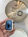 Aluminum metal protective case for Apple Watch SE 8 7 6, stylish multi-color bumper cover. - Rose Gold / 49mm