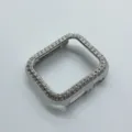 Glanzende strass beschermhoes compatibel met Apple Watch, gegalvaniseerde zilveren bumper. - 38mm / Zilver