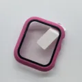 Matte PC Full Cover Case for Smart Watch Pink Protective Bumper with Screen Protector - Rose Red