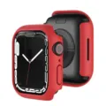 Rote Schutzhülle kompatibel mit Apple Watch, PC hohles Halbschalen-Design, leicht. - Rot - Ausgehöhlte PC-Hülle