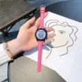 Pink genuine leather replacement strap for smart watch, stylish and comfortable accessory for daily wear. - Huawei Watch GT2/3 46mm / Rose Pink