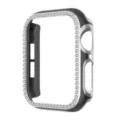 Diamond Apple Watch case dual-color electroplated hollow protective bumper cover. - 38mm / Black With Silver Edge