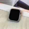 Strass beschermhoes voor Apple Watch, enkelvoudige diamant elektroplated beschermcase. - 38mm / Transparante Strass Beschermhoes