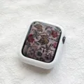 White silicone protective case for Apple Watch, minimalist soft half-wrap design daily. - 49mm / White