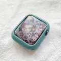 Green silicone protective case compatible with Apple Watch, soft shell design for daily use. - 49mm / Green