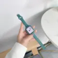 Cinturino per orologio in silicone verde scuro e custodia protettiva per accessorio sportivo. - Verde Pino + Custodia Verde