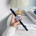 Cinturino in silicone per Apple Watch, ricambio sportivo sottile compatibile con iWatch. - Nero + Custodia Bianca