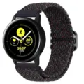 Vervangend gevlochten nylon elastisch horlogebandje voor smartwatch met metalen gesp. - Starlight Zwart