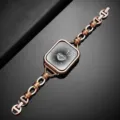 Roségold Metallkette Ersatzarmband kompatibel mit Apple Watch elegante Uhrenarmband Stile. - 38mm für iwatch 1/2/3 / Roségold mit Gehäuse