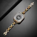 Edelstahl Gliederarmband kompatibel mit Apple Watch, elegantes goldenes Design. - 38mm für iwatch 1/2/3 / Gold mit Gehäuse