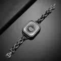 Metall Kettenarmband kompatibel mit Apple Watch, elegantes Design für Damen, Premium. - 38mm für iwatch 1/2/3 / Schwarz mit Gehäuse