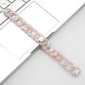 Rosa Harz Ketten Uhrenarmband Ersatz für Huawei Smartwatch, elegantes und stilvolles Design. - Kompatibel: Honor Magic/Dream / Einzelner Loop Denim-Kette - Rosa Blume