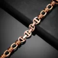 Roségoldenes Metall-Uhrenarmband im Ankerkette Design, elegantes Ersatzarmband für Damen. - 41mm für Apple Watch Series 7 / Roségold Armband