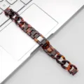 Kunstharz Uhrenarmband Kompatibel mit Smartwatch Schildpatt Kettenarmband Ersatzarmband - Kompatibel: Honor Magic/Dream / Einzelner Loop Denim-Kette - Schildpatt