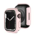 Rosa PC Schutzhülle für Apple Watch, halbumwickelte harte Stoßstange kompatibel mit Smartwatch. - Sandrosa - Ausgehöhlte PC-Hülle